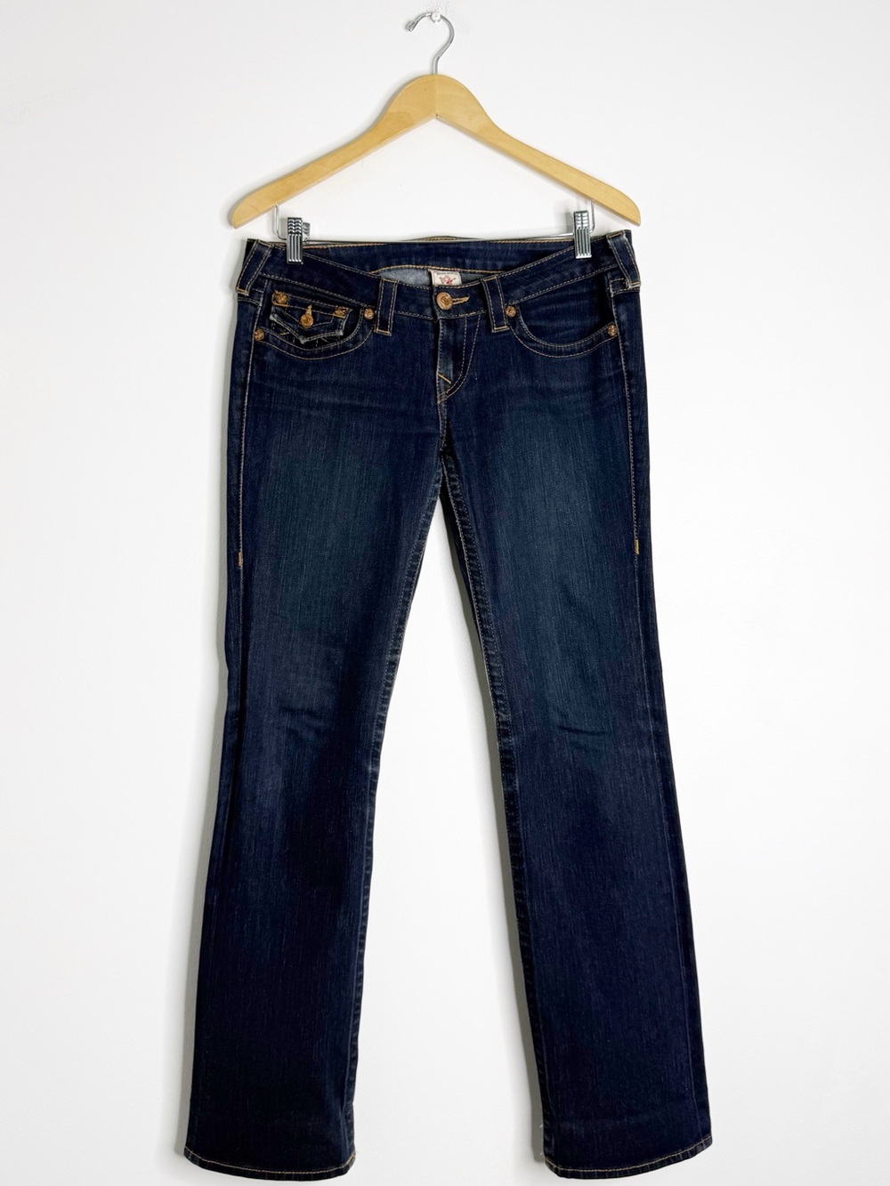 True Religion Billie Low Rise Bootcut Jeans Size 29 Dark Wash Made in USA